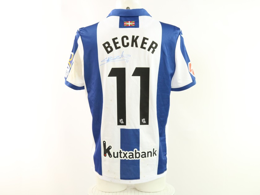 Maglia Becker Real Sociedad vs Espanyol Unwashed, 2025 - Autografata