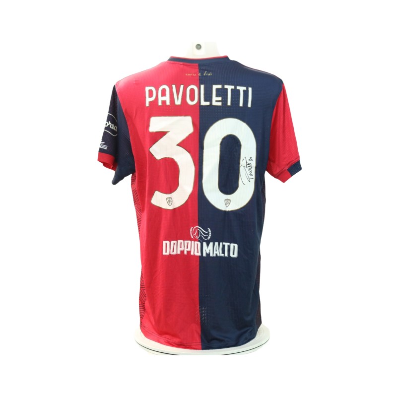 Pavoletti's Signed Unwashed Shirt, Cagliari vs Inter 2024