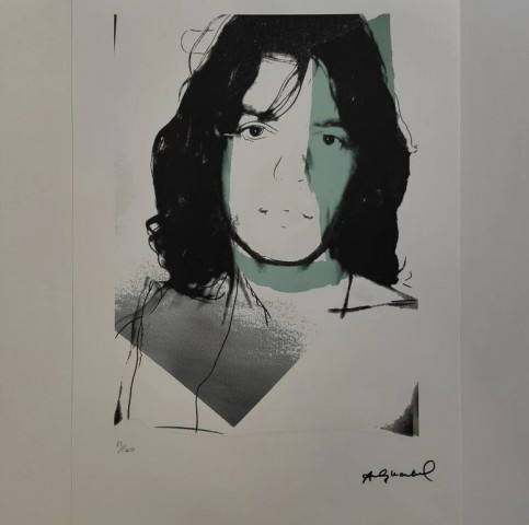 "Mick Jagger" Lithograph Signed by Andy Warhol 
