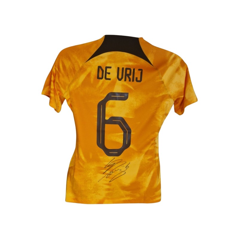 Stefan de Vrij Signed Netherlands 2022-23 Home Official Football Shirt