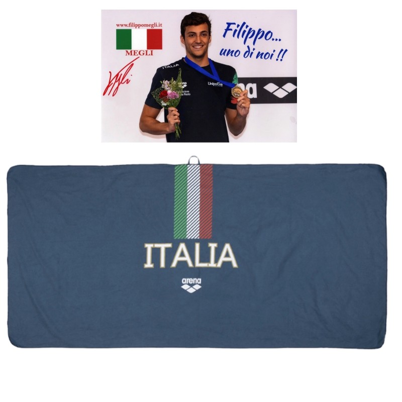 Paris 2024 Olympics - Arena Towel with Photograph Signed by Filippo Megli