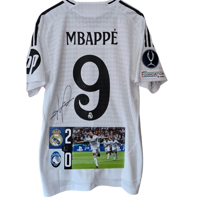 Mbappe's Real Madrid vs Atalanta Signed Match-Issued Shirt, UEFA Supercup 2024