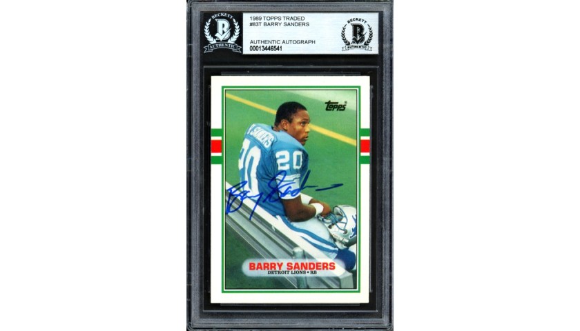 Barry Sanders Signed Rookie Card 