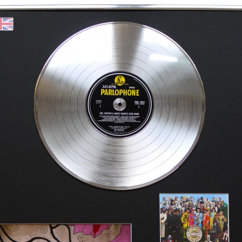 The Beatles Framed Platinum Disk and Photo Display