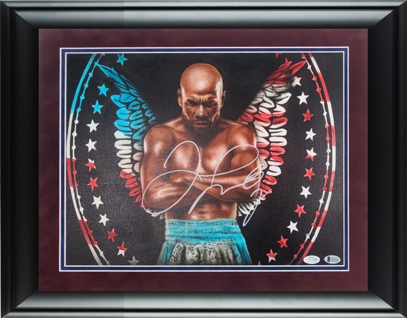 Floyd Mayweather Signed and Framed Hand Painted Canvas