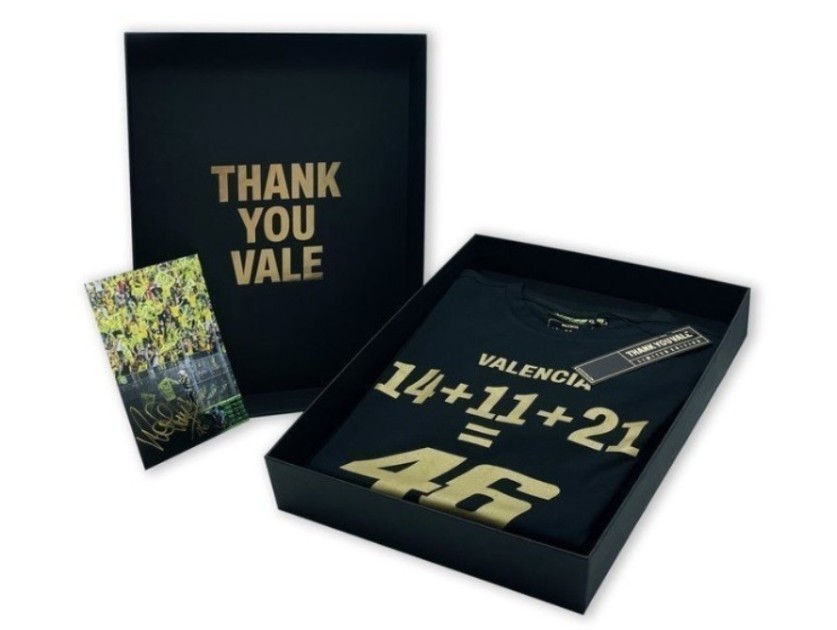 Box "Thank You Vale" Valencia 2021 Shirt - With signed postcard by Valentino Rossi