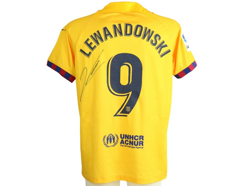 Lewandowski Official FC Barcelona Signed Shirt, 2022/23