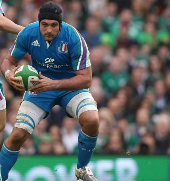 Bortolami's Italy Six Nations Worn Match Shirt, 2014