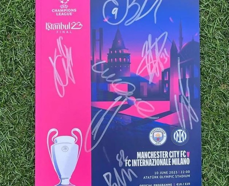 UEFA Champions League Istanbul 2023 Programme Signed by Manchester City Players