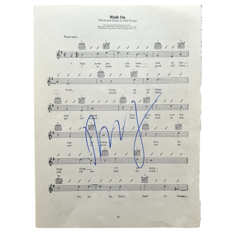 Neil Young Signed Walk On Sheet Music