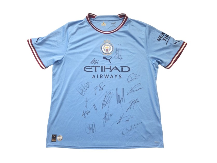 Manchester City 2022-23 Team Signed Official Commemorative Shirt