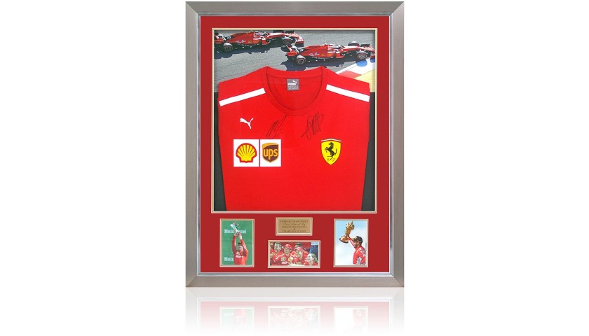 Ferrari Shirt Hand Signed by Charles Leclerc & Sebastian Vettel