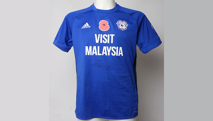 Poppy Shirt Signed by Cardiff City FC's Lee Tomlin