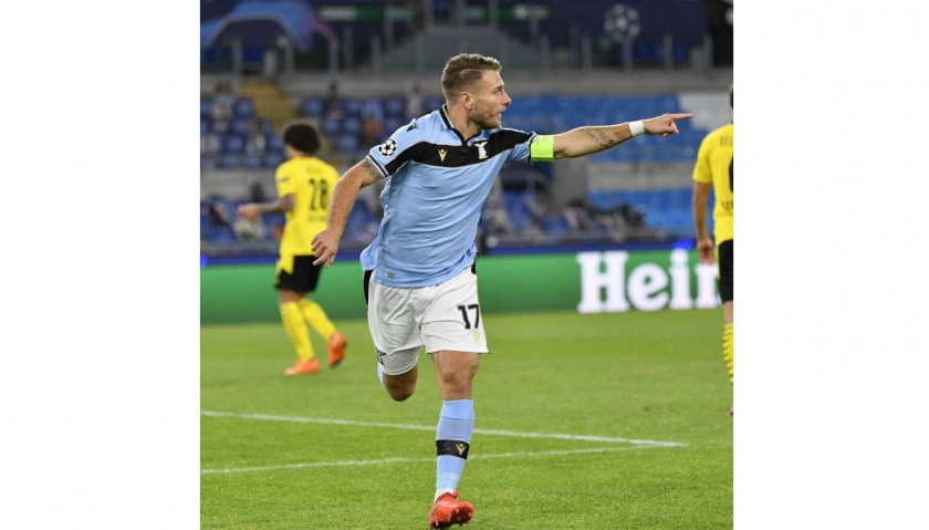 Immobile Lazio Match Issued Shirt, UCL 2019/20