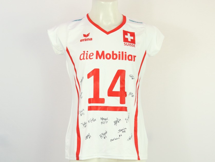 Switzerland Women's national team jersey - athlete Kunzler - at the European Championships 2023 - signed by the team