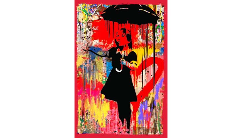 "The girl with the umbrella vs Banksy" by Mr Ogart