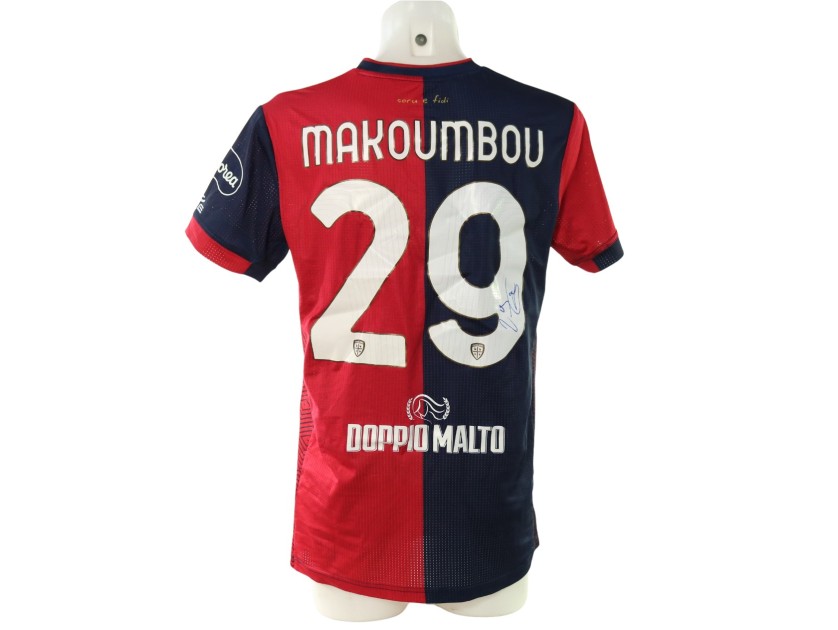 Makoumbou's Signed Unwashed Shirt, Cagliari vs Milan 2024