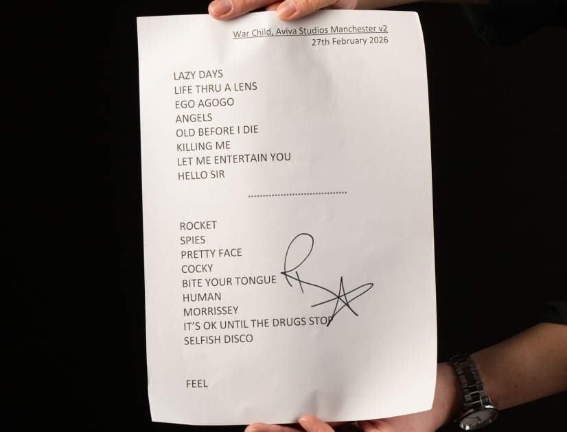 Robbie Williams Signed Setlist