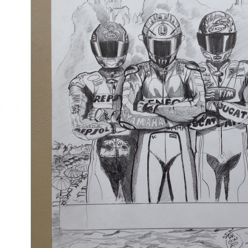 Official MotoGP 2015 sketch by Mike Targonato