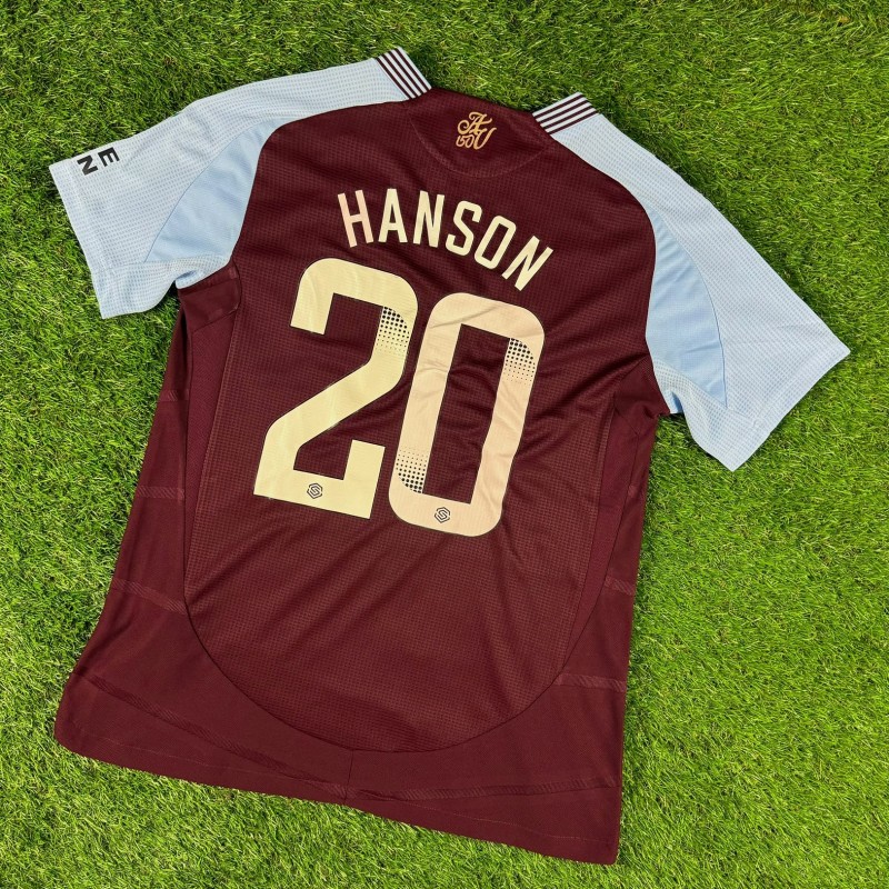 Kirsty Hanson Aston Villa 2024–25 Official Player-Worn Home WSL Football Shirt