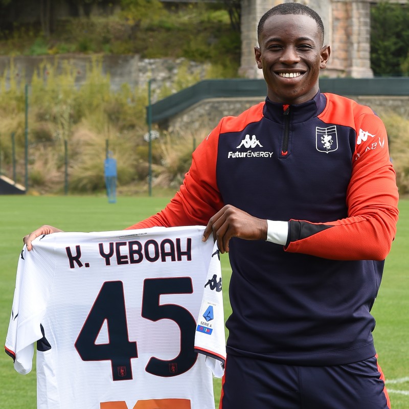 Yeboah's Genoa Match-Issued Signed Shirt, 2021/22