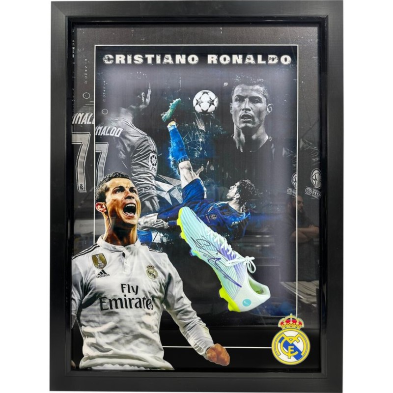 Cristiano Ronaldo's Real Madrid Signed and Framed Football Boot