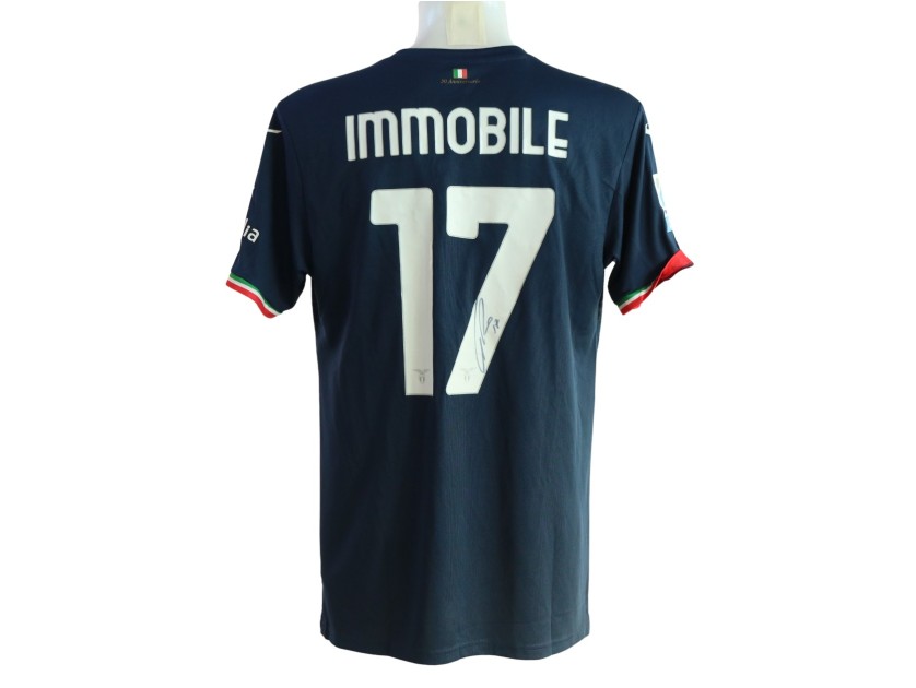 Immobile's Lazio Signed Match-Issued Shirt, Italian Supercup 2023/24