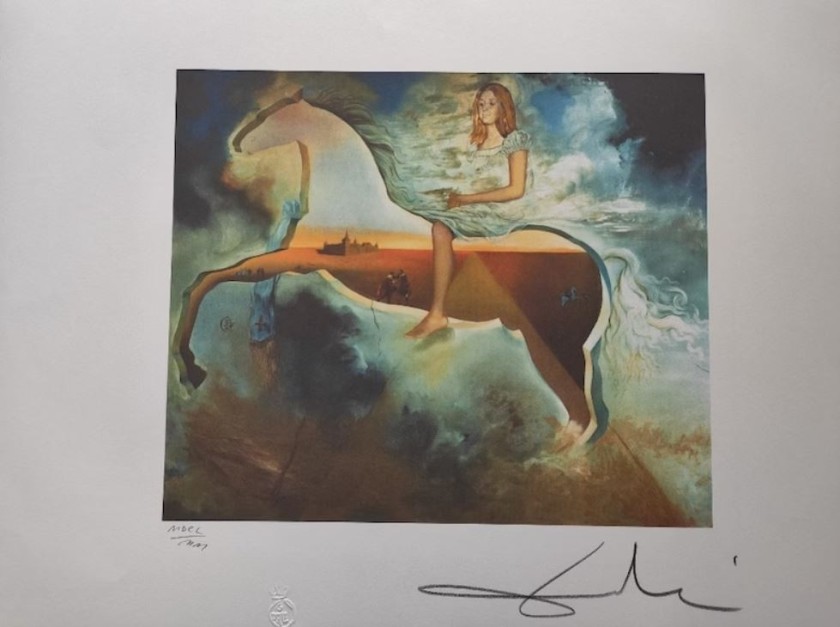 Litografia "Horse " di Salvador Dalí - Firmata