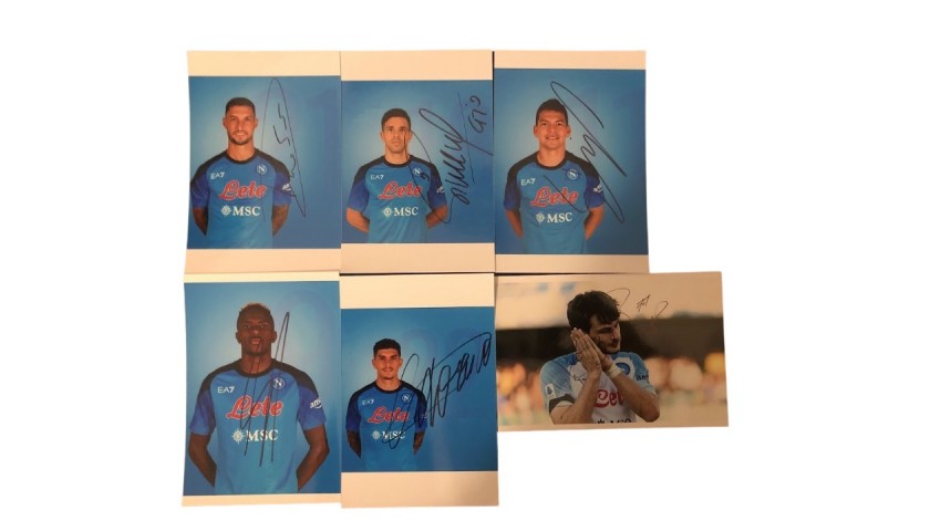 Six Photographs Signed by Napoli players