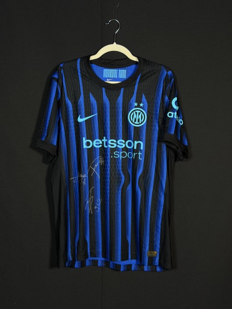 Inter Official Shirt, 2025/26 - Signed by Pio Esposito, Bonny, Thuram