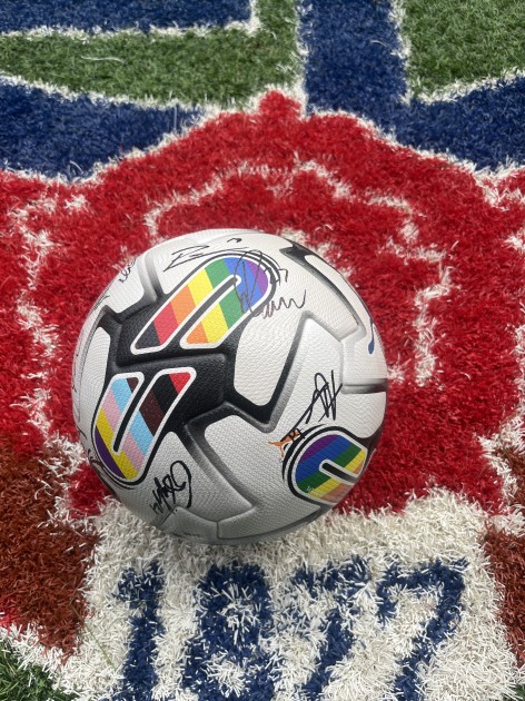 BWFC Sqaud Signed EFL Rainbow-coloured Match Used Football 