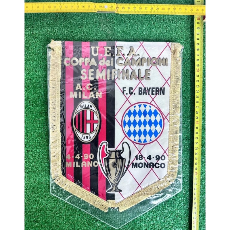 Milan vs Bayern Monaco Official Pennant UCL 1990