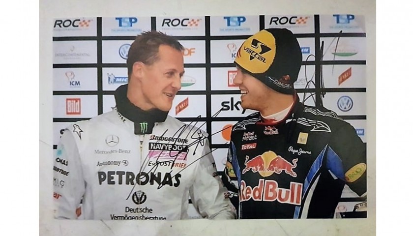 Photo Signed by Michael Schumacher and Sebastian Vettel