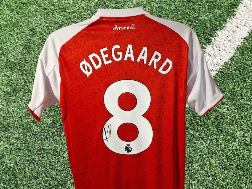 Martin Odegaard Signed Arsenal 2025-26 Home Football Shirt