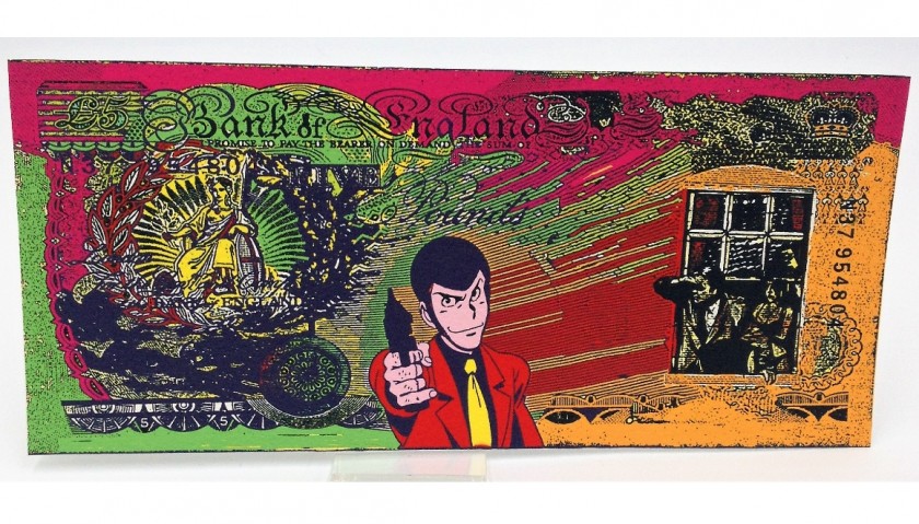 "5 Pounds Not Banksy Vs Lupin III" Limited Edition Artwork by G.Karloff