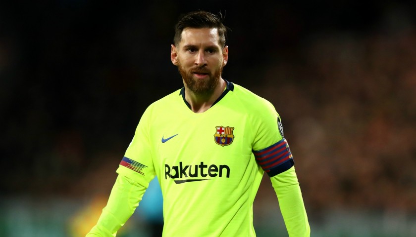 Messi's Match-Issue/Worn Shirt, PSV-Barcelona 2018
