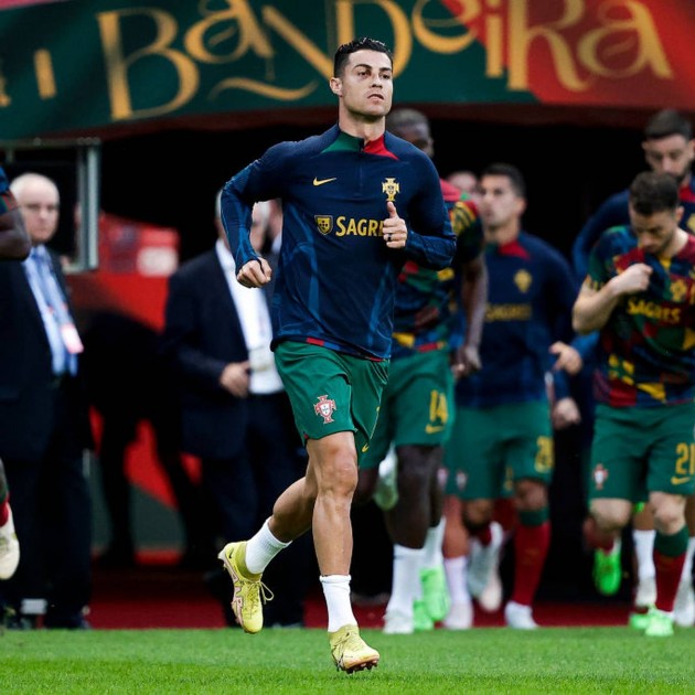Ronaldo's Pre-Match Worn and Unwashed Sweatshirt, Portugal-Spain 2022
