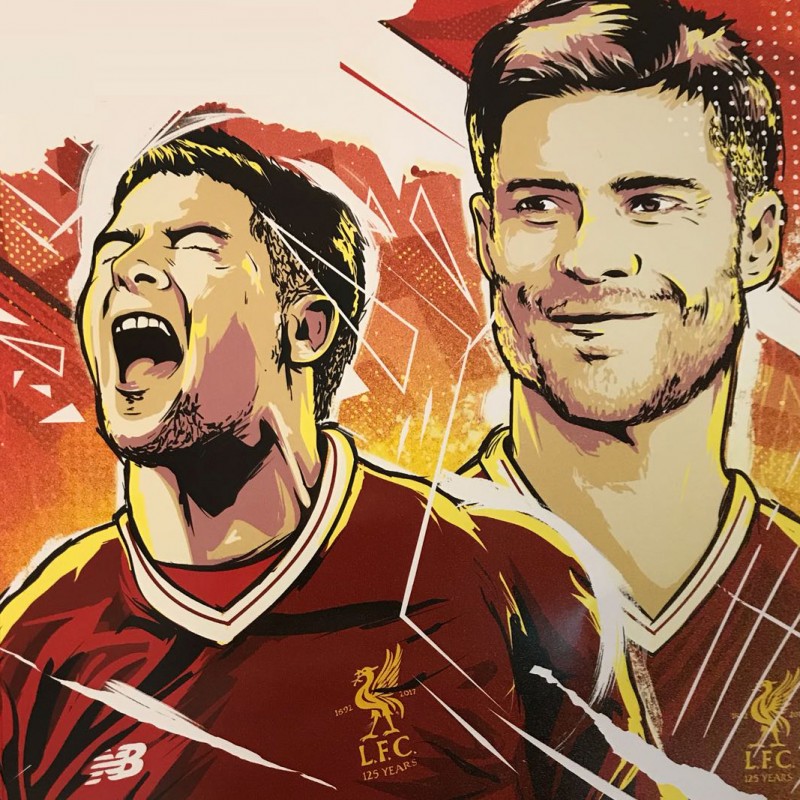 Limited Edition Artwork Signed by Steven Gerrard and Xabi Alonso