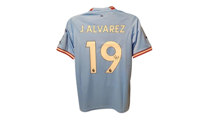 Signed Julián Álvarez Manchester City Home Shirt 22/23 – ARMEMORABILIA