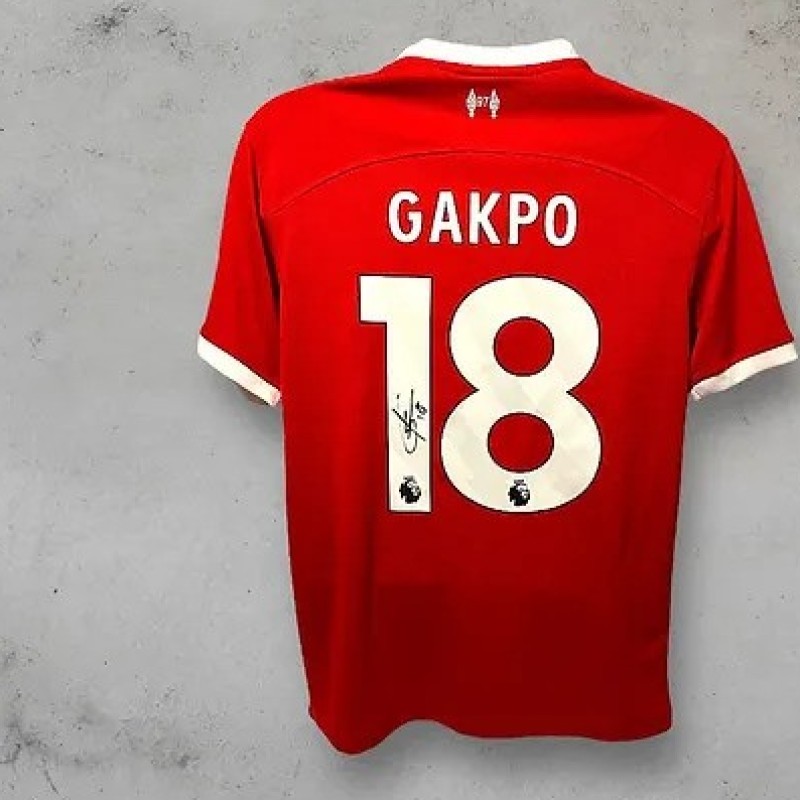Cody Gakpo's Liverpool 2023/24 Signed and Framed Shirt