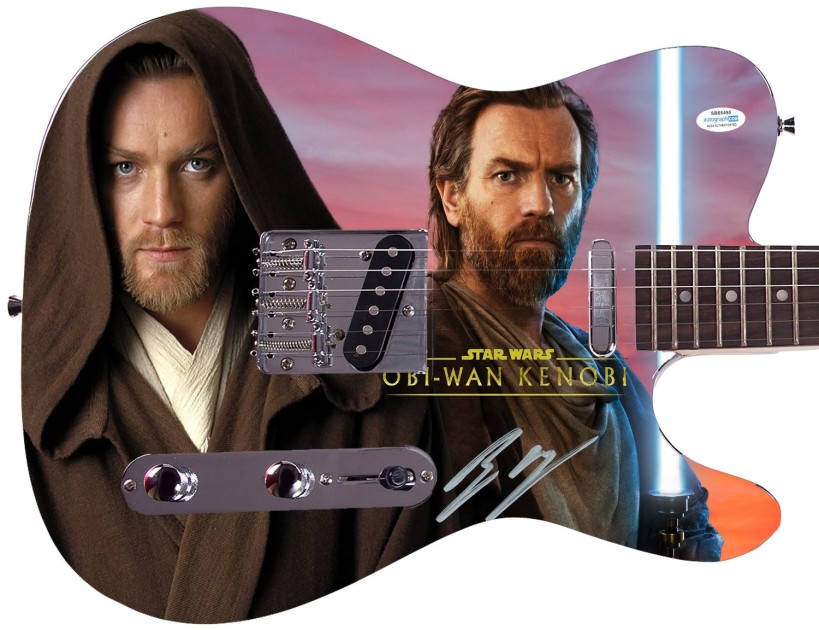 Chitarra con grafica personalizzata di Star Wars firmata da Ewan McGregor