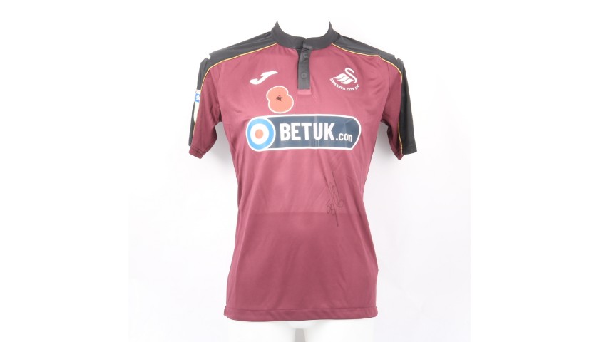 Celina's Swansea City Match-Worn and Signed Poppy Shirt