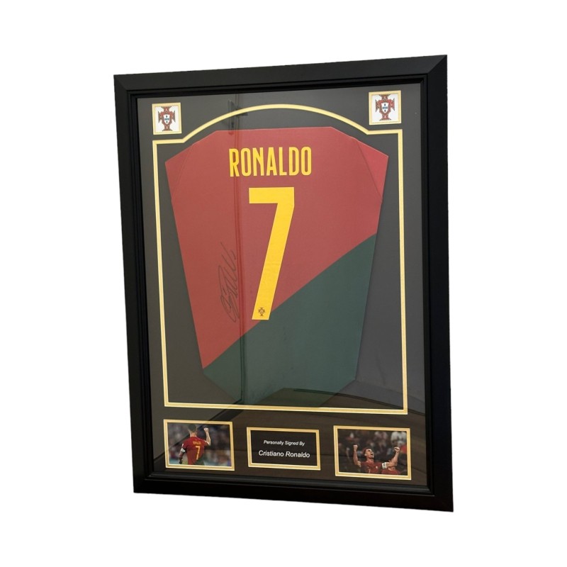 Cristiano Ronaldo's Portugal 2022/23 Signed And Framed Home Shirt