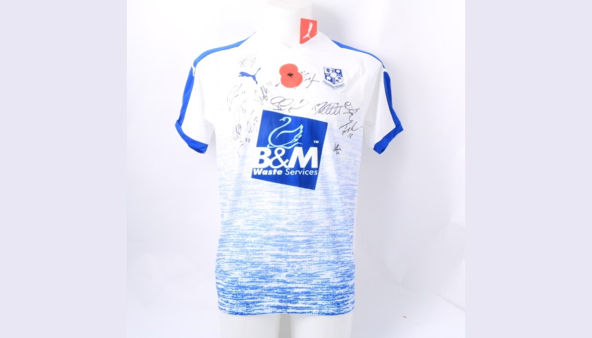 Tranmere Rovers Official Poppy Shirt Signed by the Team