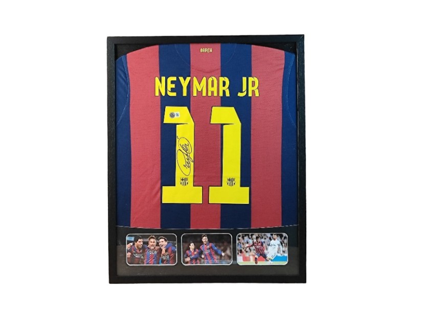 Maglia Neymar FC Barcelona in cornice deluxe di alta qualità - Autografata