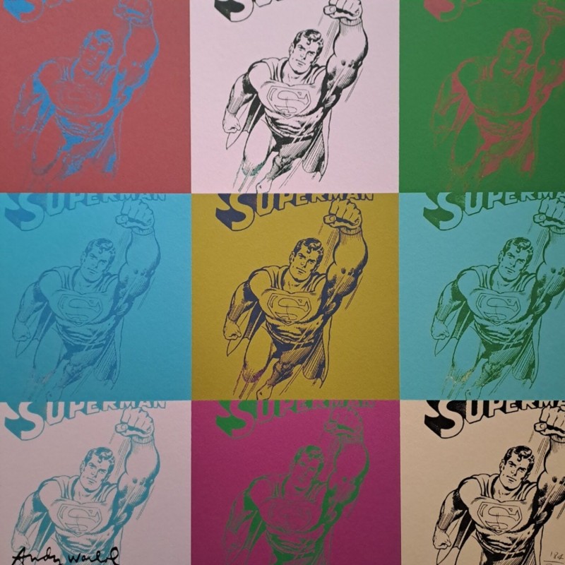 "Superman" Lithograph Signed by Andy Warhol