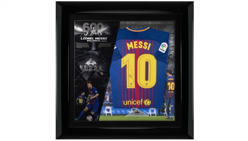 Lionel Messi Signed Shirt FC Barcelona - Framed - Elite Exclusives