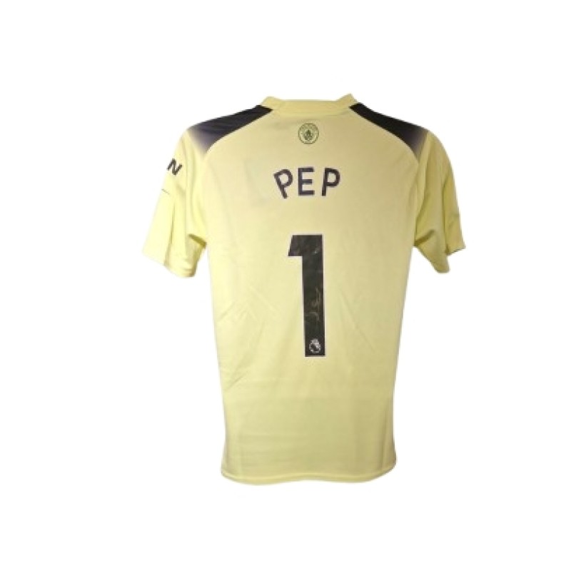 Maglia third ufficiale firmata da Pep Guardiola Manchester City 2022/23