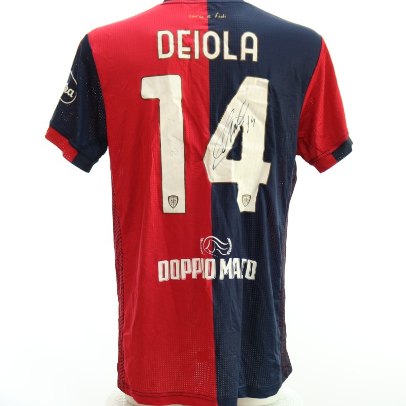 Deiola's Signed Unwashed Shirt, Cagliari vs Roma 2024