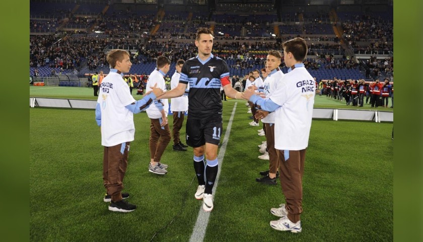 Klose's Worn and Signed Captain's Armband, Lazio-Fiorentina 2016